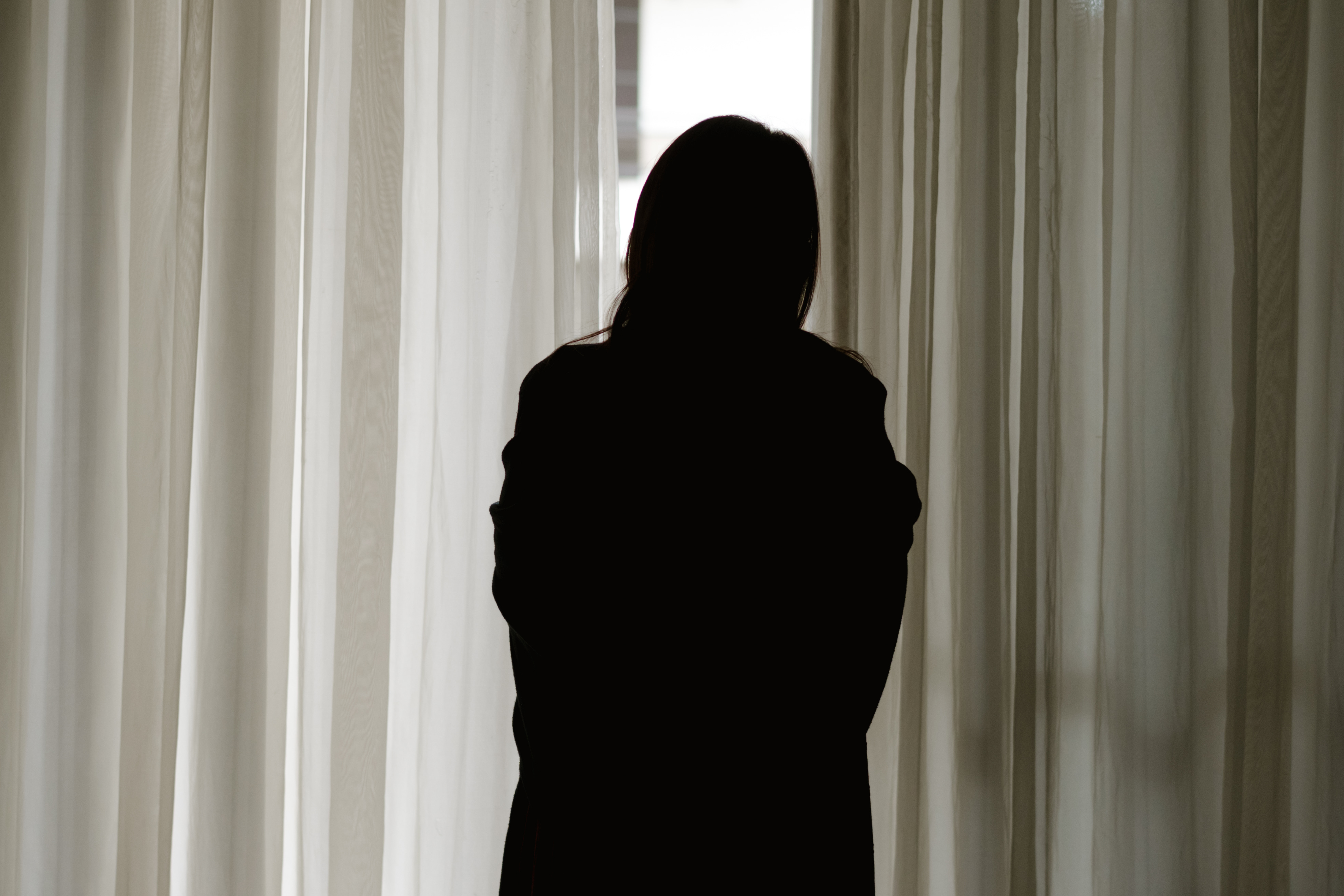 Reenactment of an Egyptian believer in silhouette