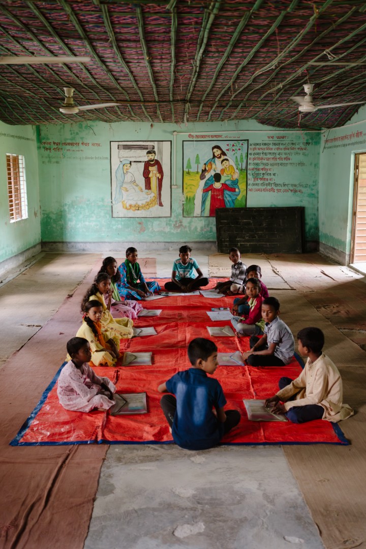 Robin celebrating Christmas in Sunday school