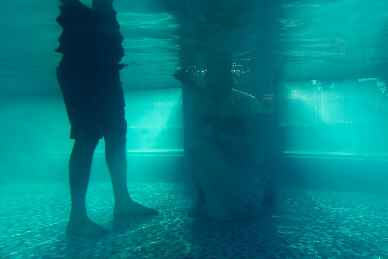 Re-enactment of Zaid's secret baptism