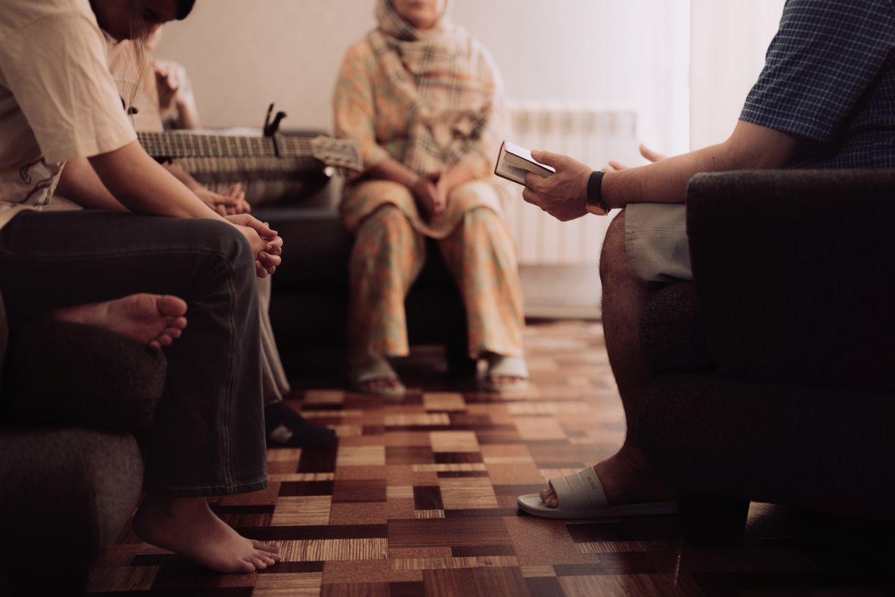 Zakie and her family worship together