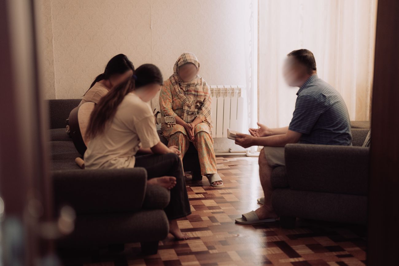 Zakie and her family worship together